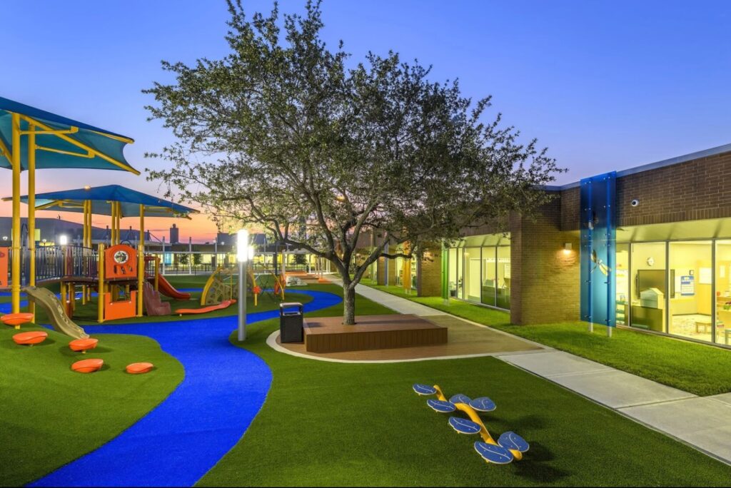 playground built on artificial turf