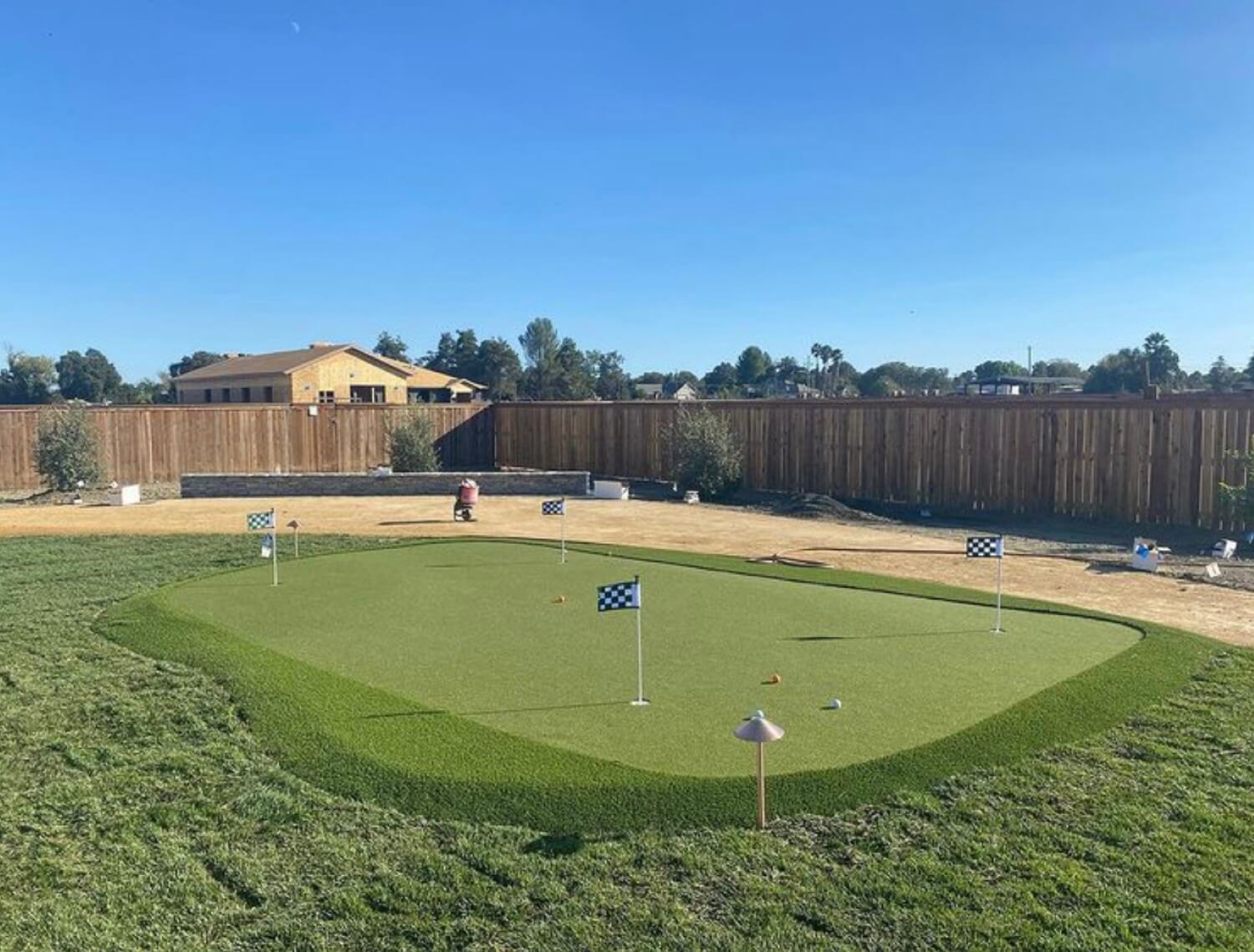 residential backyard putting green