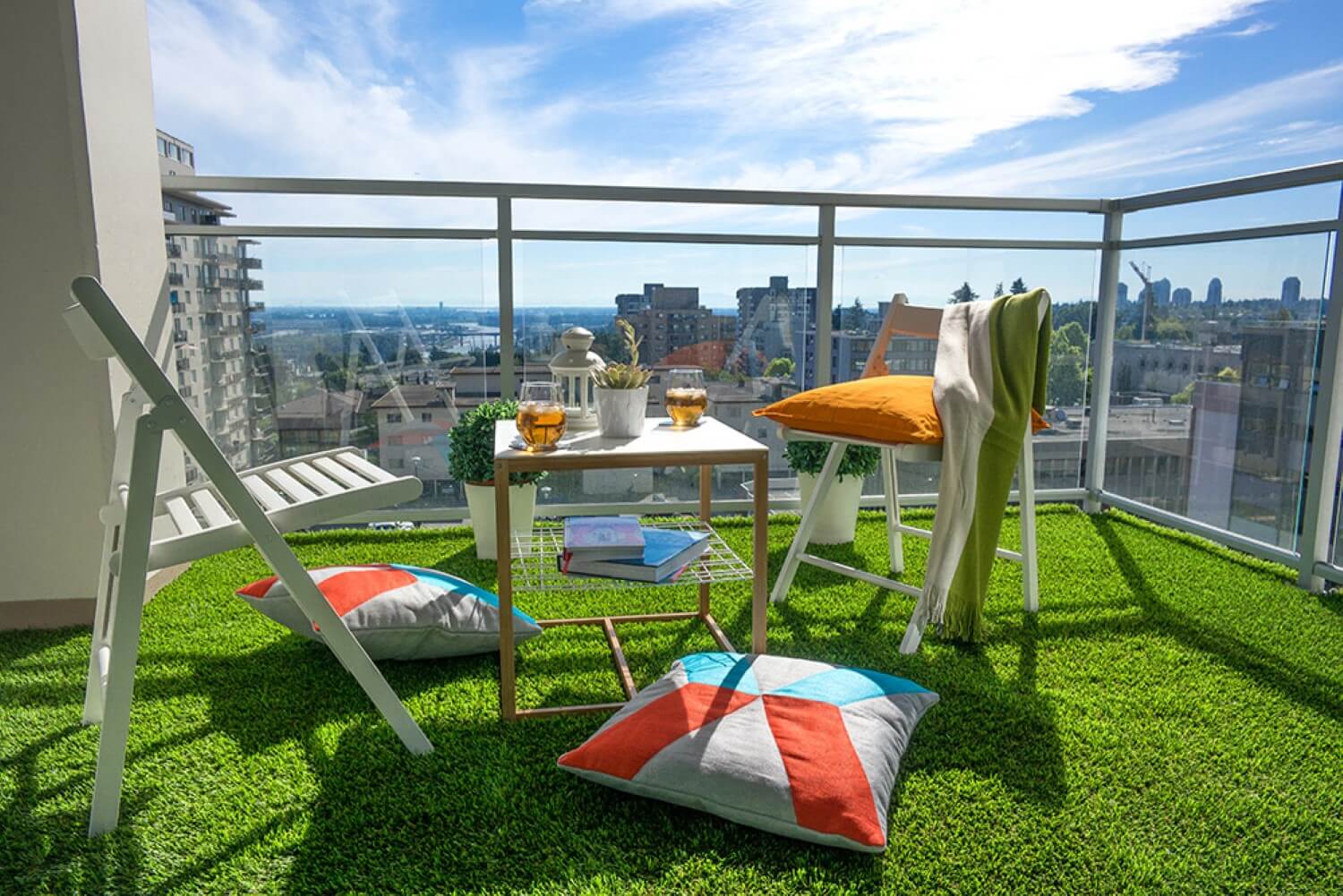 Artificial grass rooftops