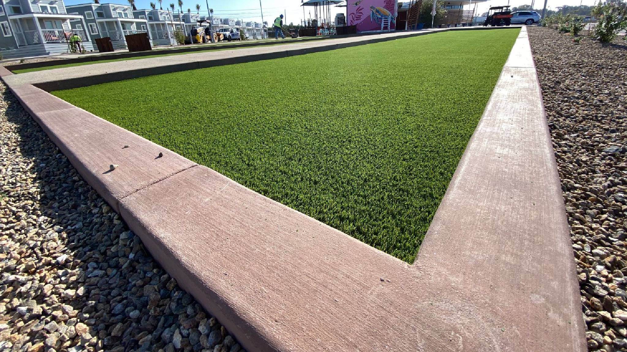 Close up shot of commercial artificial grass