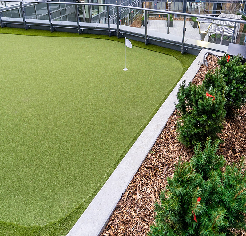 Commercial artificial grass putting green installed by SYNLawn