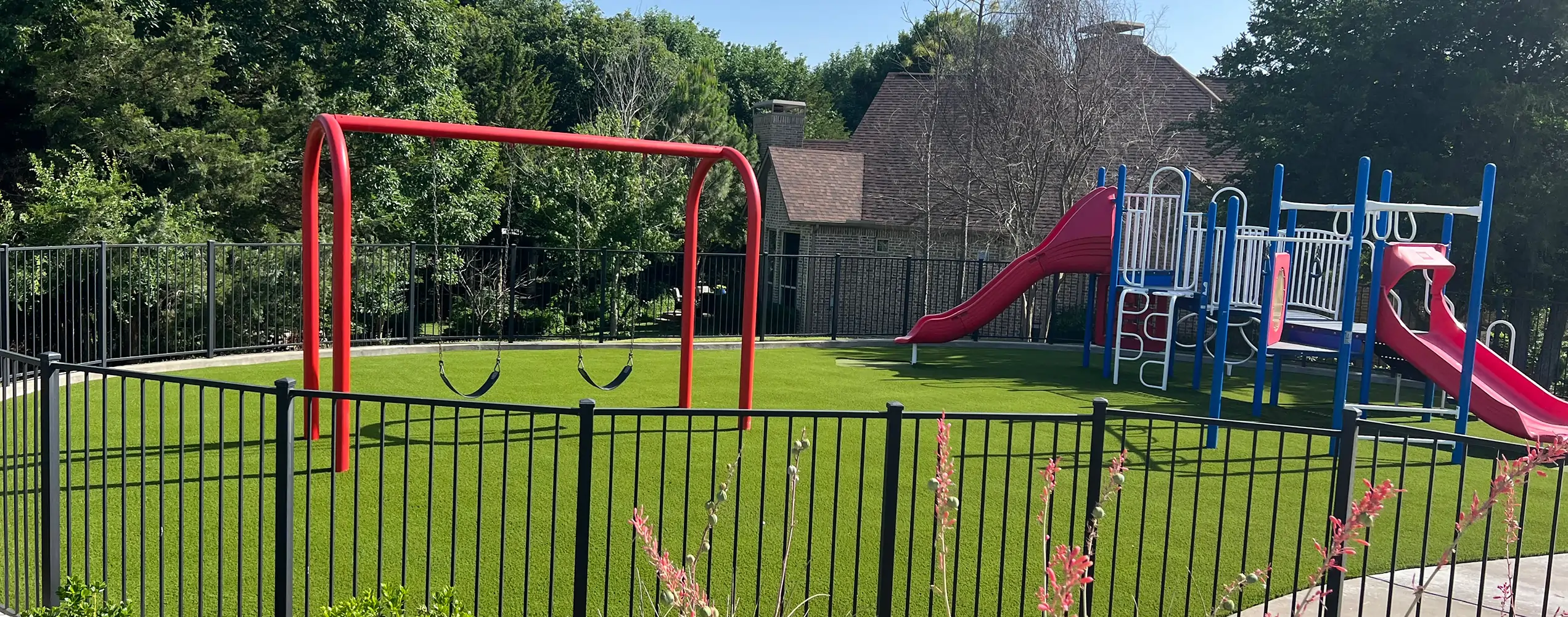 Artificial playground grass installed by SYNLawn