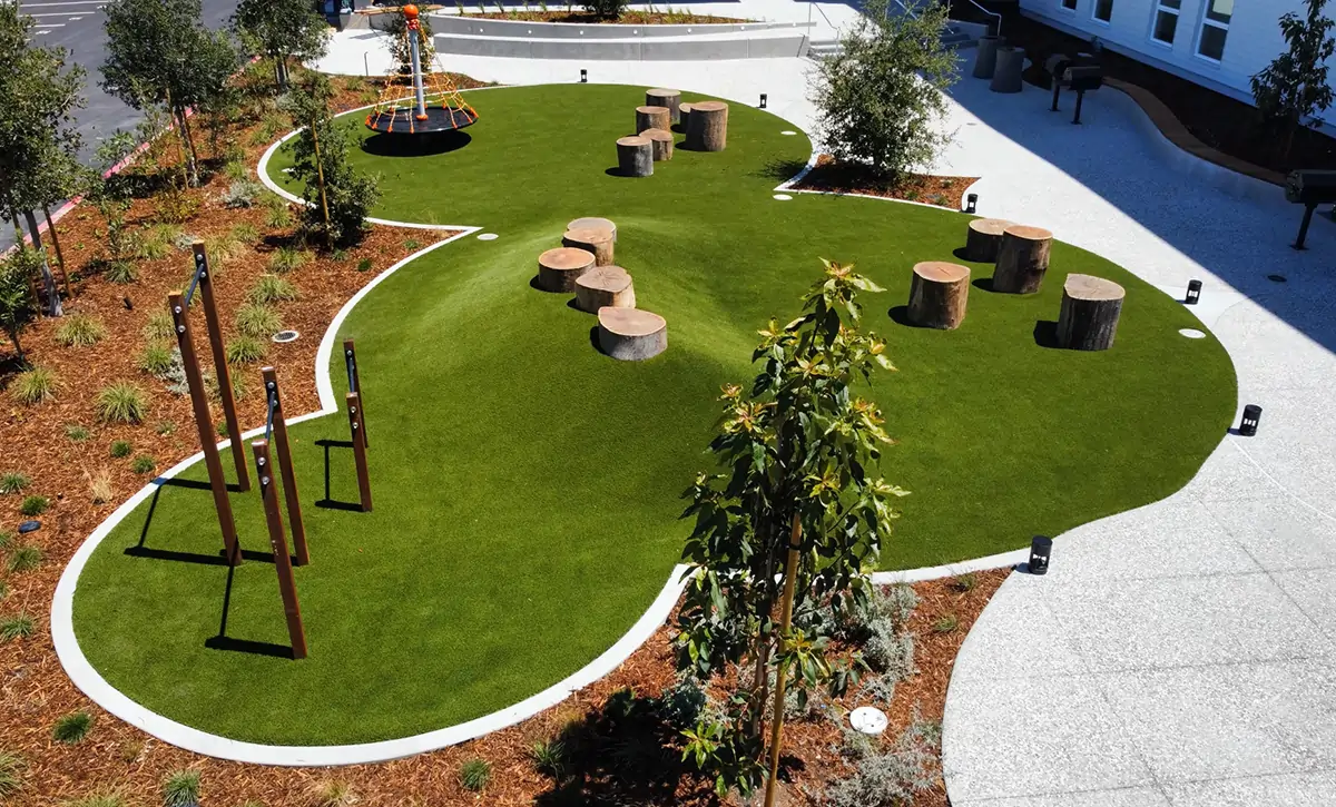 Menlo Park artificial playground grass from SYNLawn