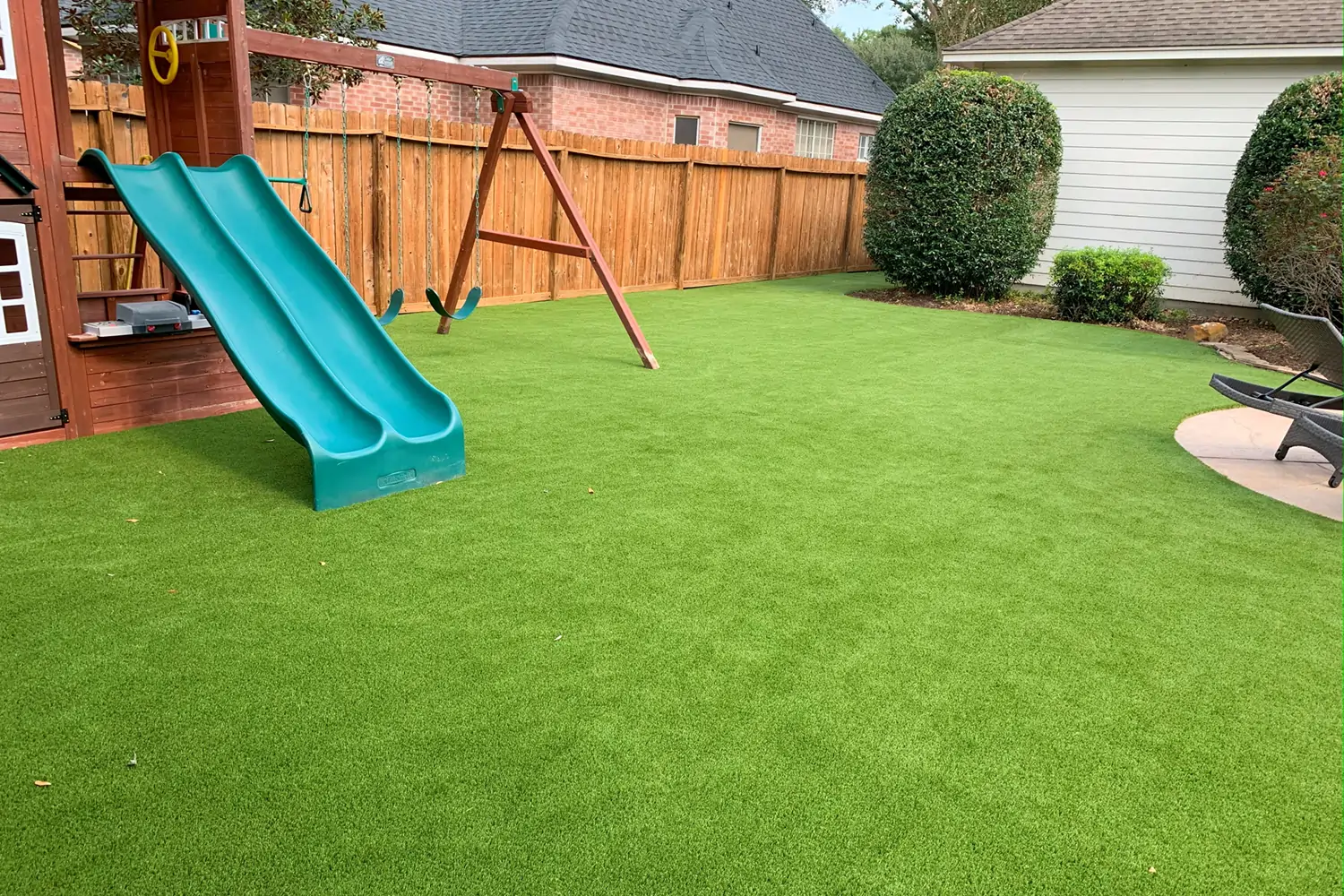 Artificial grass playground installed by SYNLawn