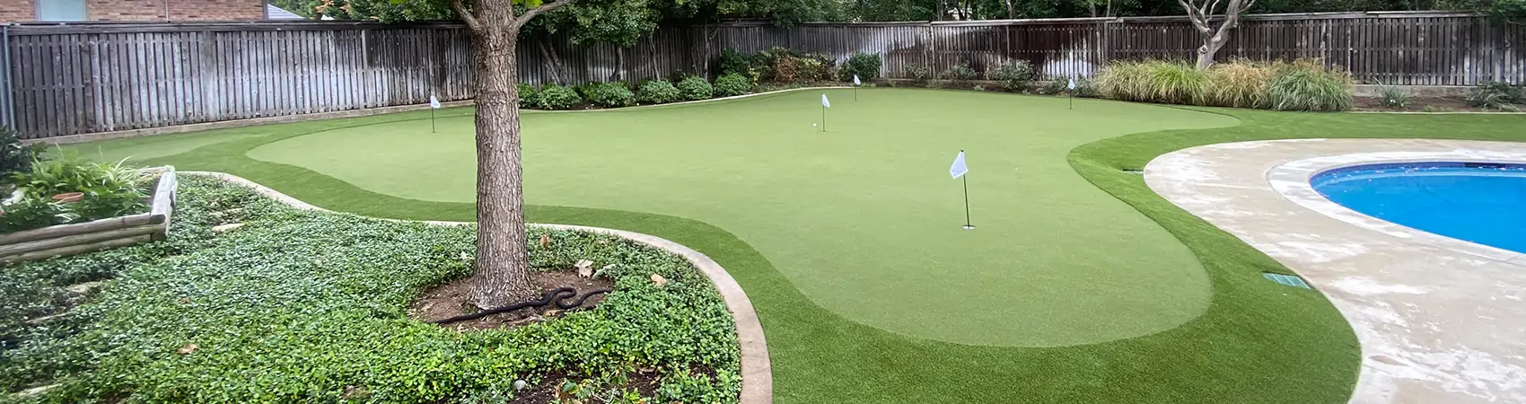 Artificial grass golf green installed by SYNLawn