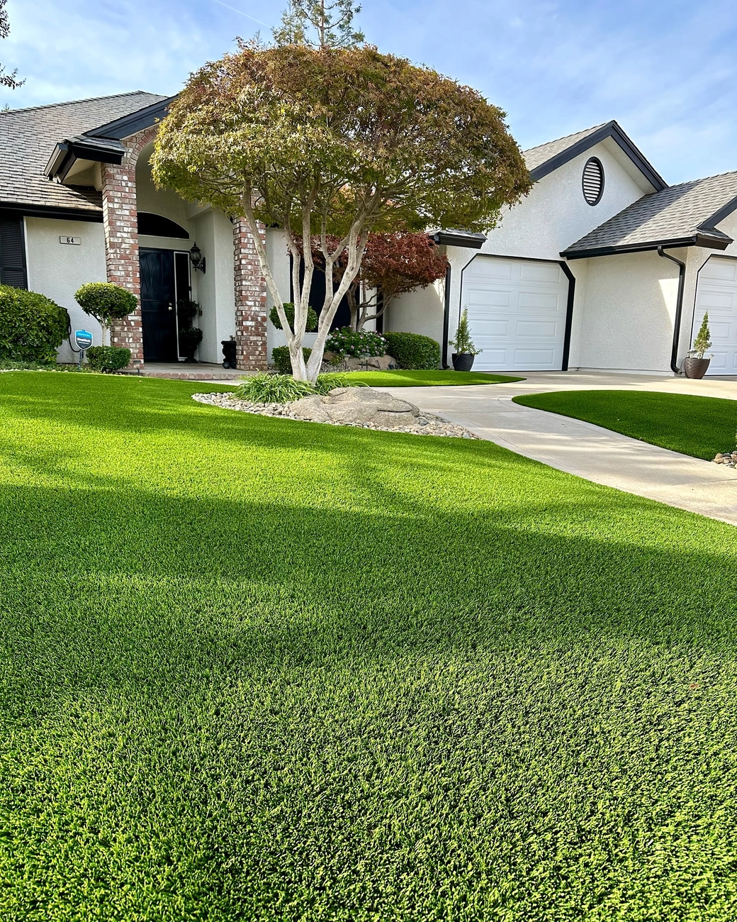 front lawn artificial turf installation synlawn