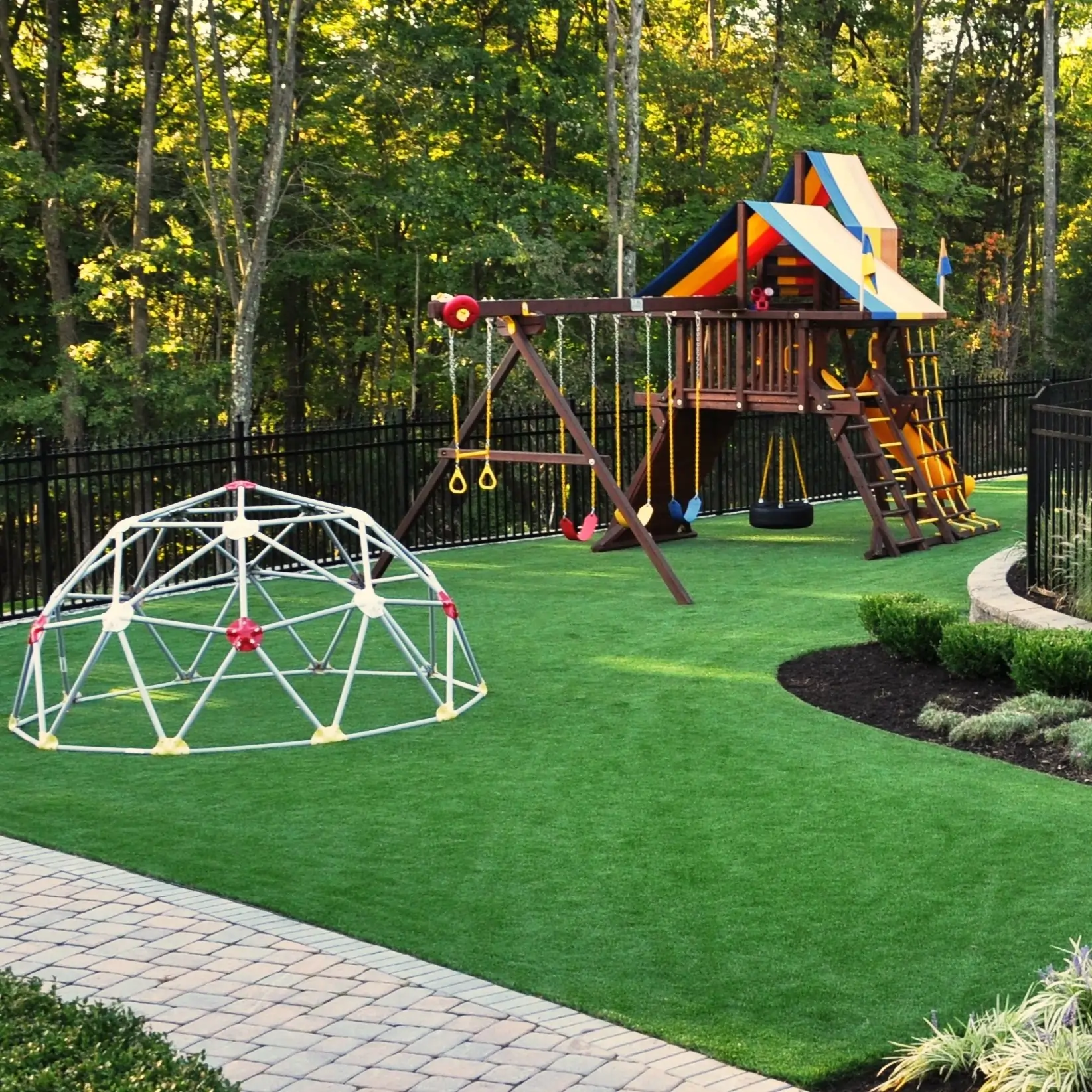 SYNLawn Sacramento playground turf installation