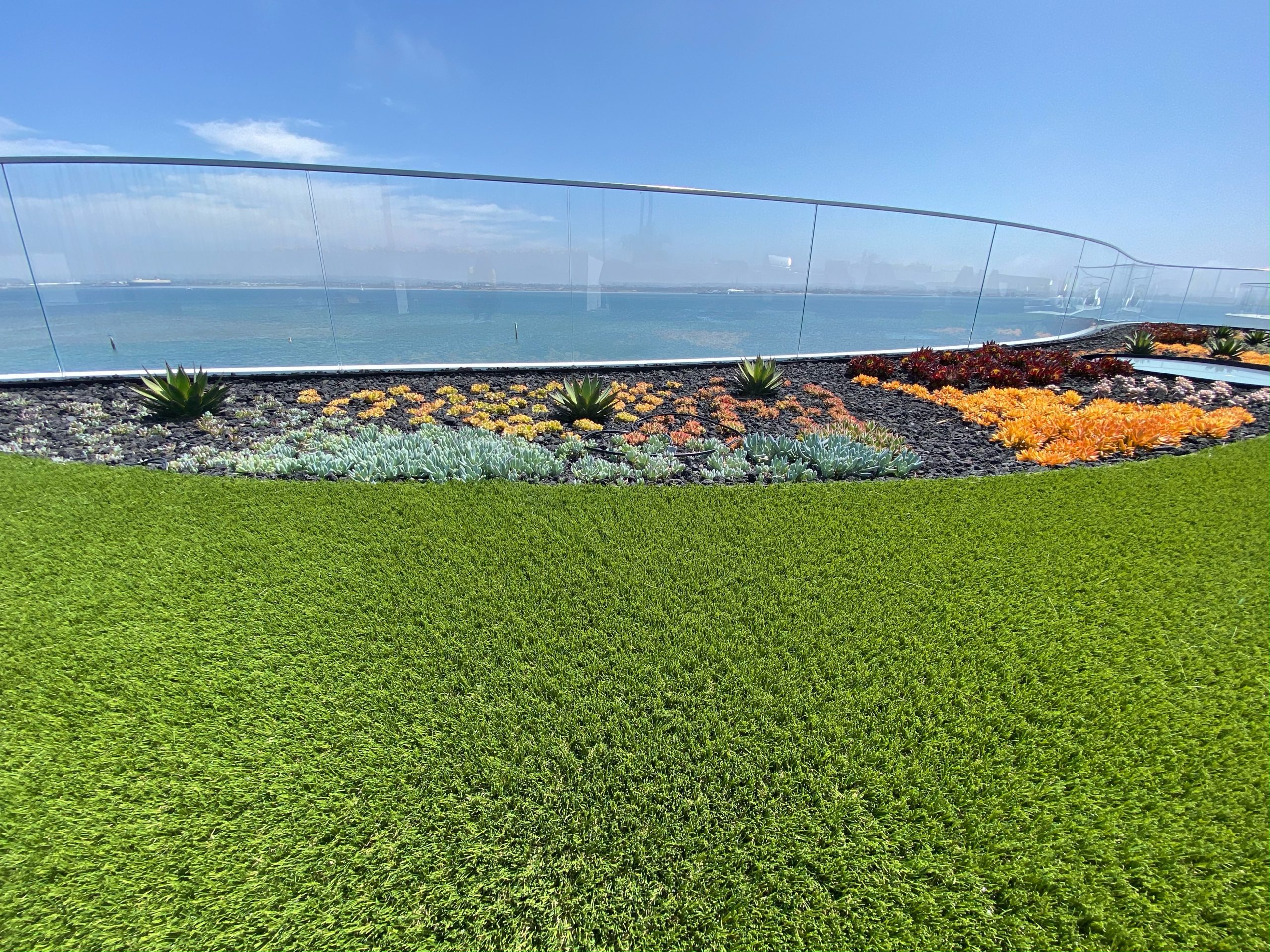 Rooftop Lawn Sacramento rooftop artificial turf lawn overlooking ocean